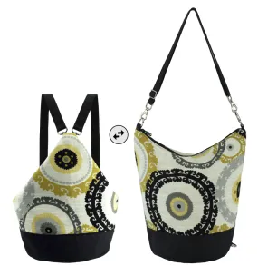 Gears | Black Nylon | Convertible Backpack Purse