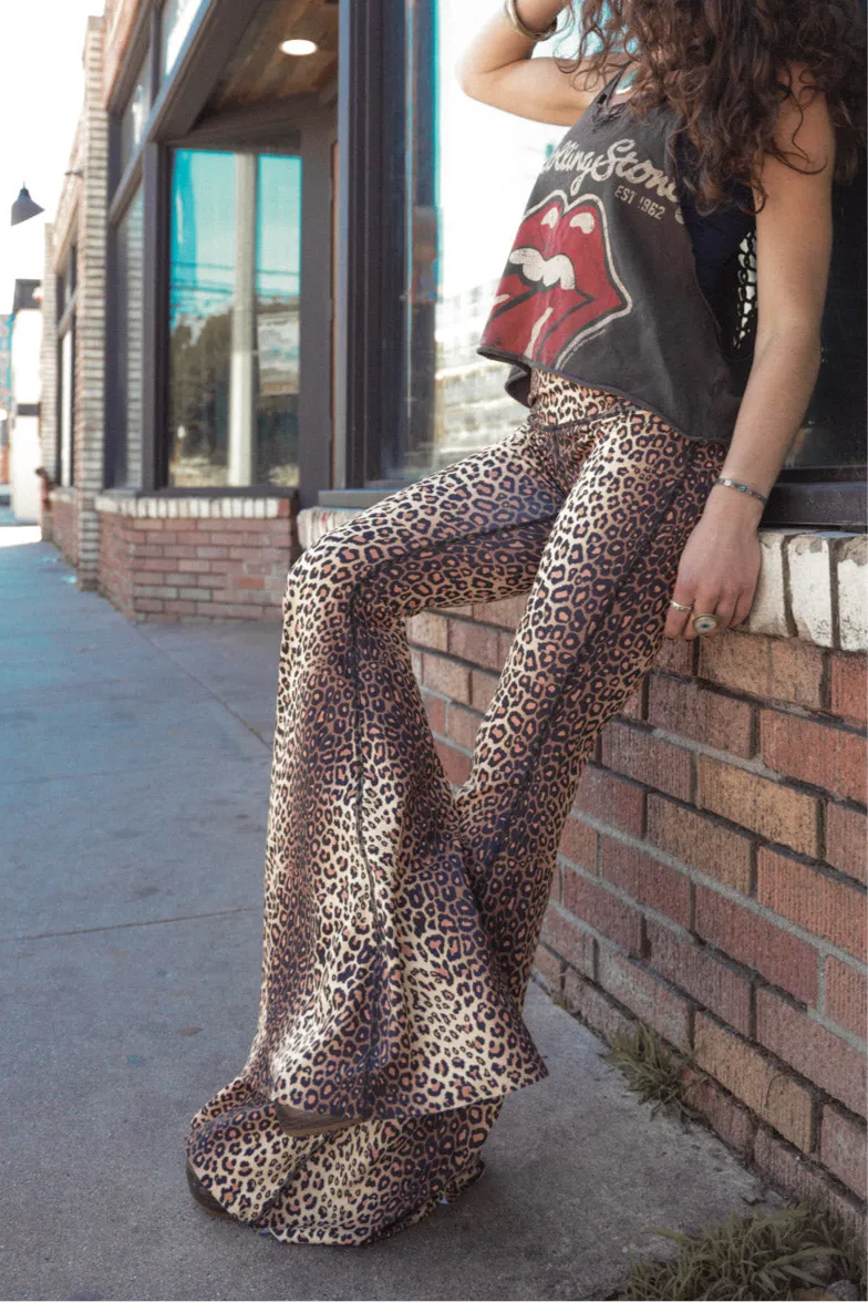 Golden Cat Crop Bell Bottom