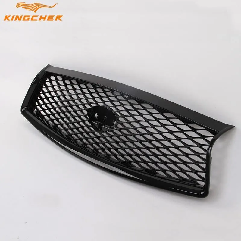 KINGCHER Bright Black Color Fit for Infiniti Q50 Q50L 2014-2017 Front Bumper Hood Grille Grill