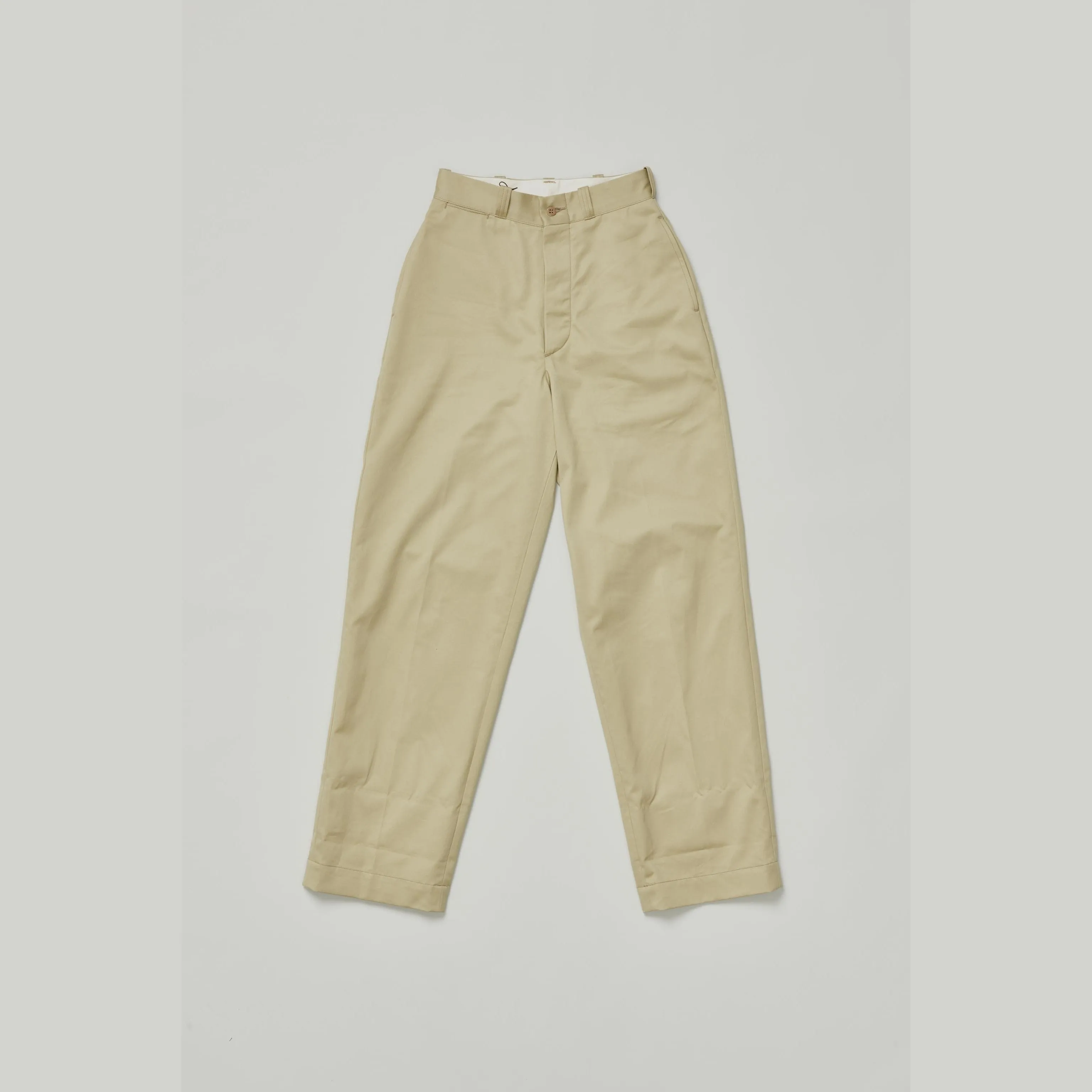 LENO CHINO TROUSERS - BEIGE