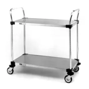 Metro MW103 Utility Cart with 2 Stainless Steel Solid Shelves, 18" x 24"