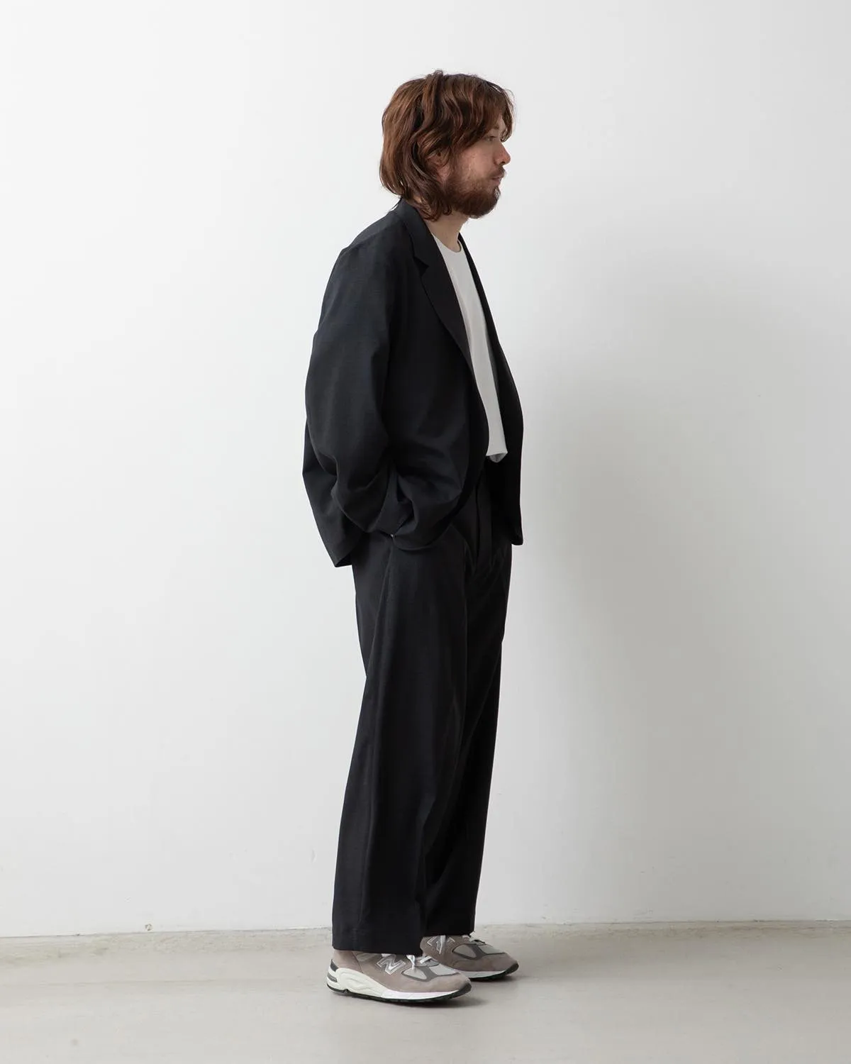 WASHED WOOL VOILE TROUSERS