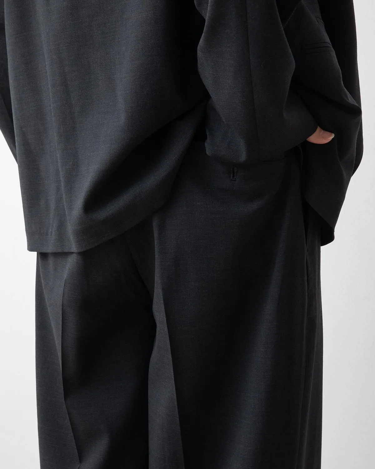 WASHED WOOL VOILE TROUSERS