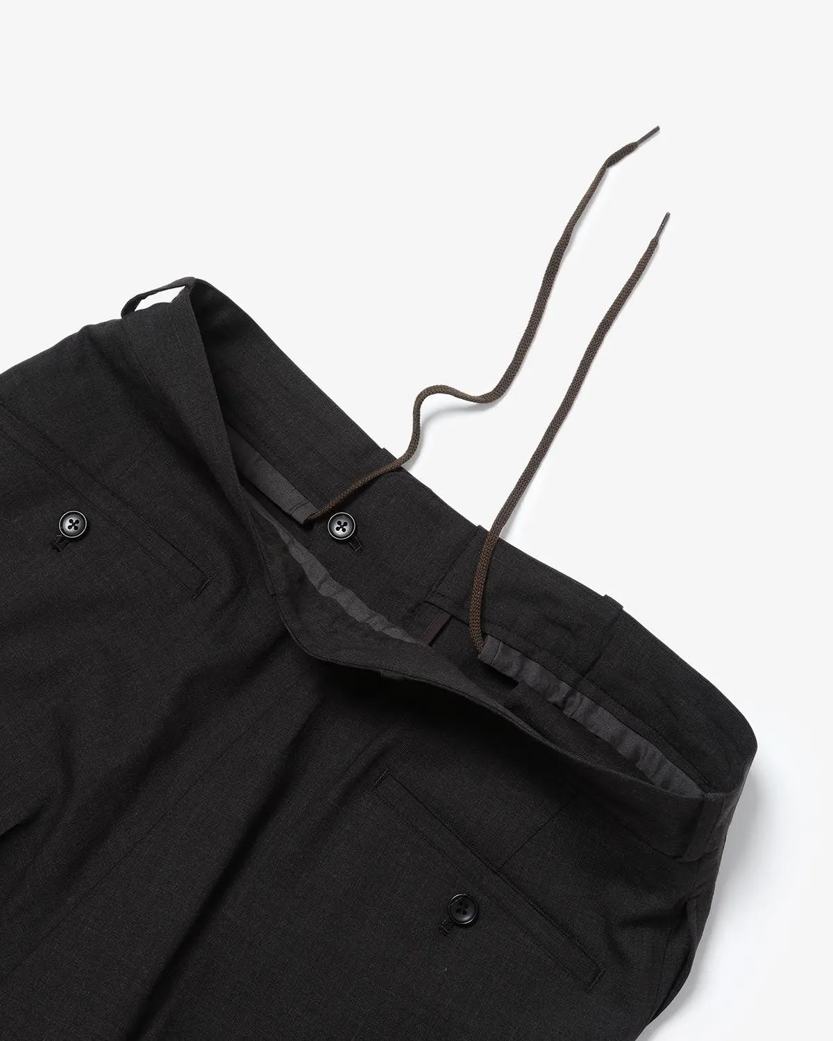 WASHED WOOL VOILE TROUSERS