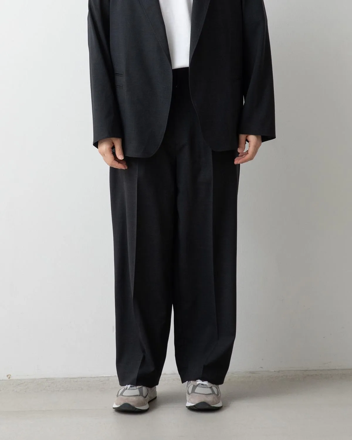WASHED WOOL VOILE TROUSERS
