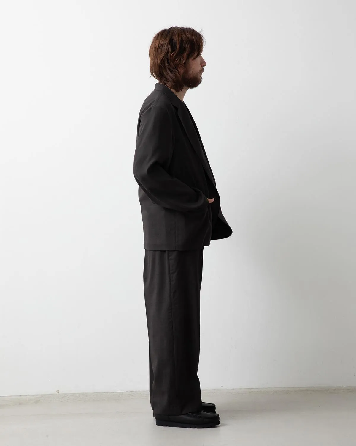 WASHED WOOL VOILE TROUSERS