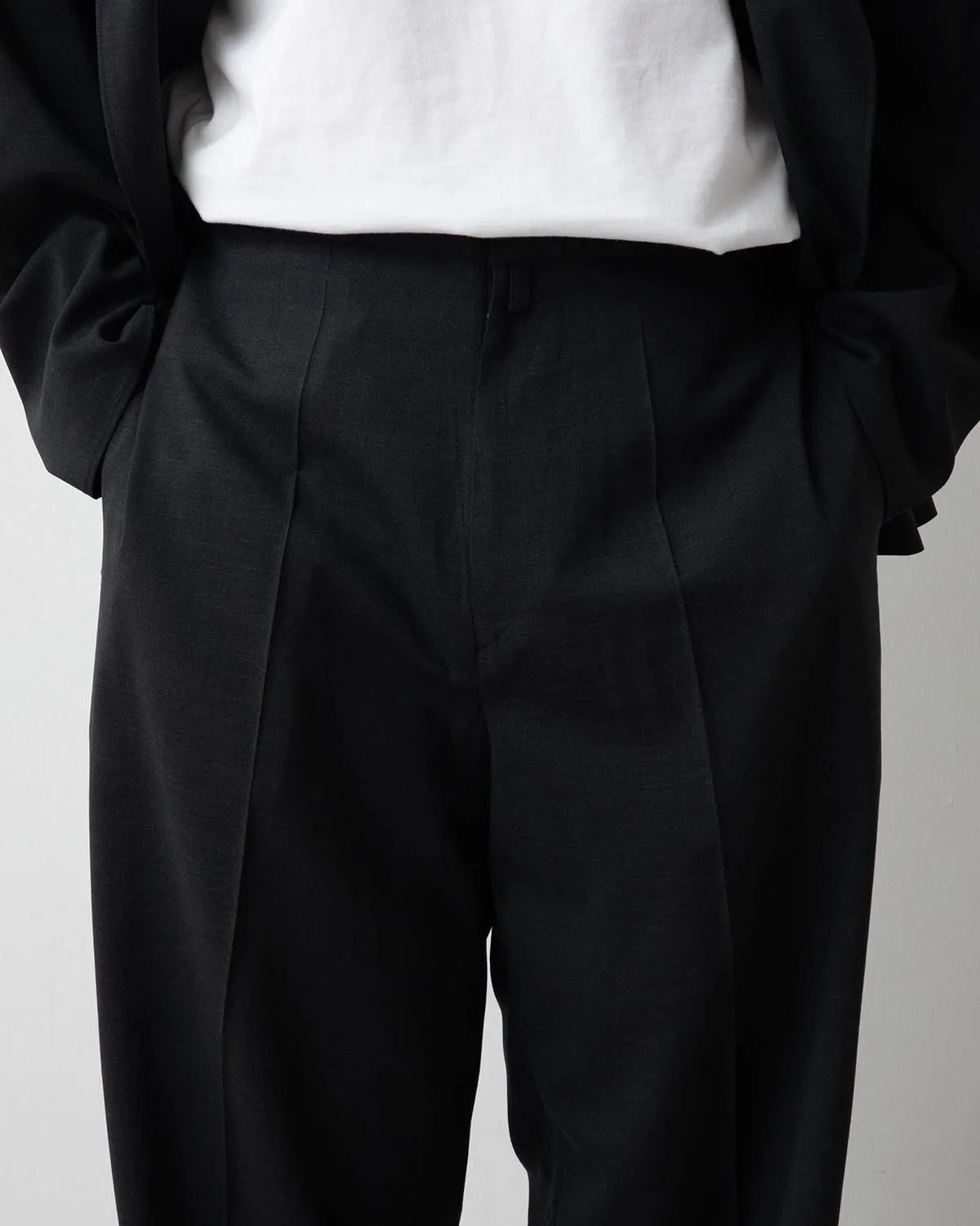 WASHED WOOL VOILE TROUSERS