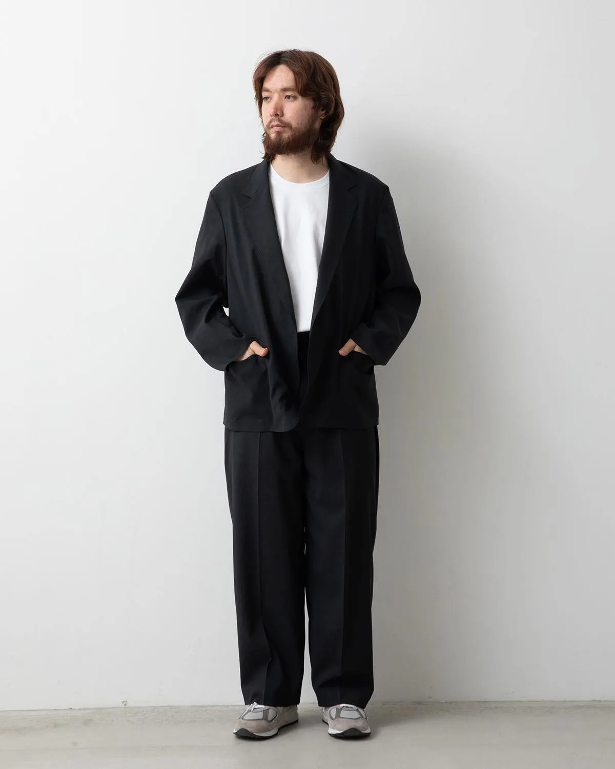 WASHED WOOL VOILE TROUSERS