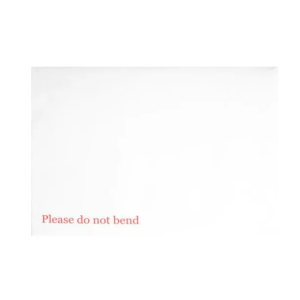 White Hard Board Back Envelopes - Printed "Please do not bend"